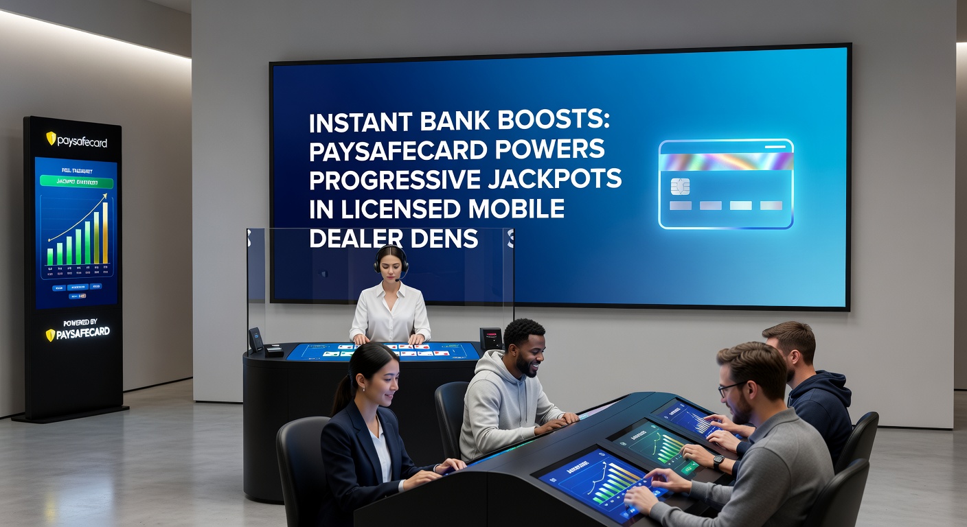 Live dealer at a blackjack table with progressive side bet options illuminated, jackpot counter ticking upward on a mobile interface