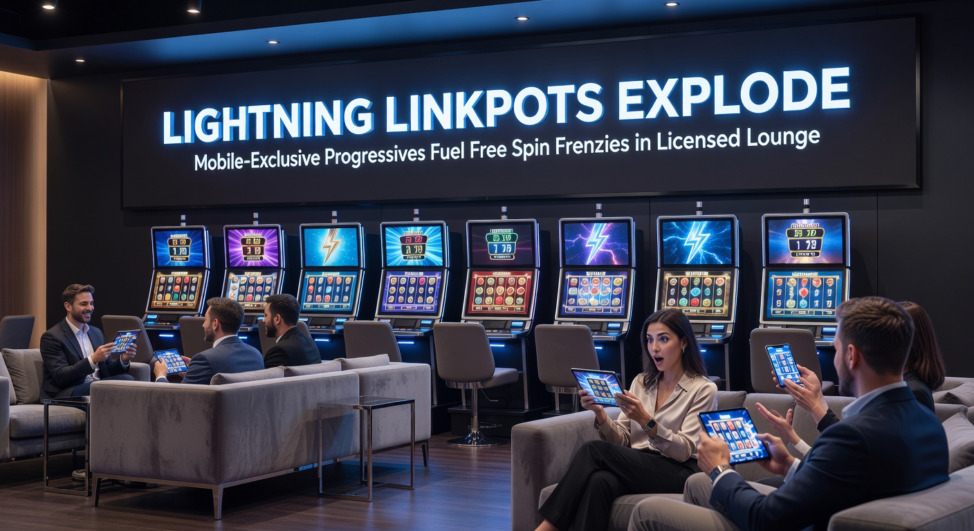 Close-up of Lightning Link free spins bonus with stacked orbs, multipliers, and rising progressive meters in a lively casino lounge setting
