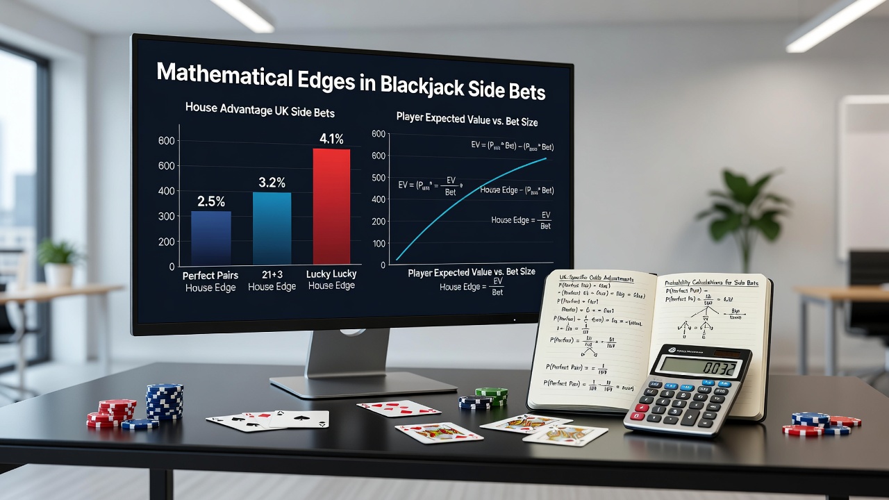 Detailed probability chart for blackjack side bets with UK regulatory context