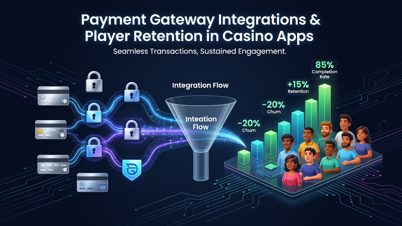 Graph and dashboard view demonstrating player retention rates influenced by payment processing speed and success metrics