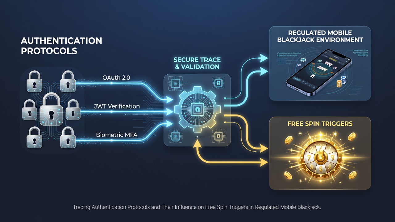 Blackjack gameplay screen highlighting free spin bonus activation after verified authentication